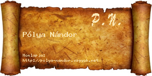 Pólya Nándor névjegykártya