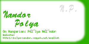 nandor polya business card